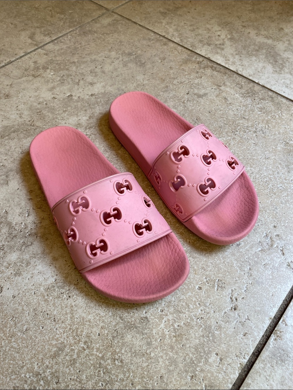 Gucci Pink Embossed GG Logo Insole